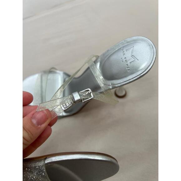 Marc Fisher Calisty Shoes Ankle Strap Size US 8 Clear Silver Heel Trendy Elegant - Picture 7 of 9